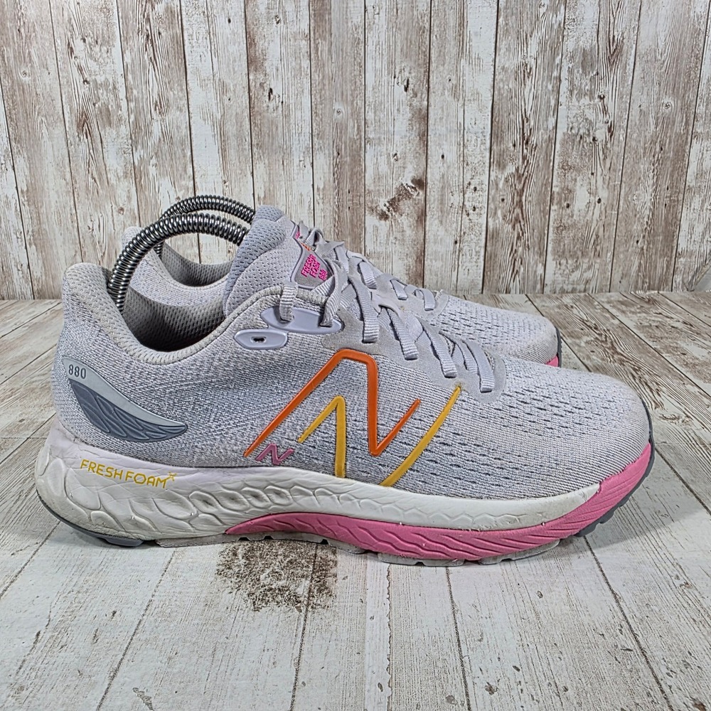 New Balance‎ Fresh Foam 880v12 Womens Running Grey Pink Orange W880G12 Size 9